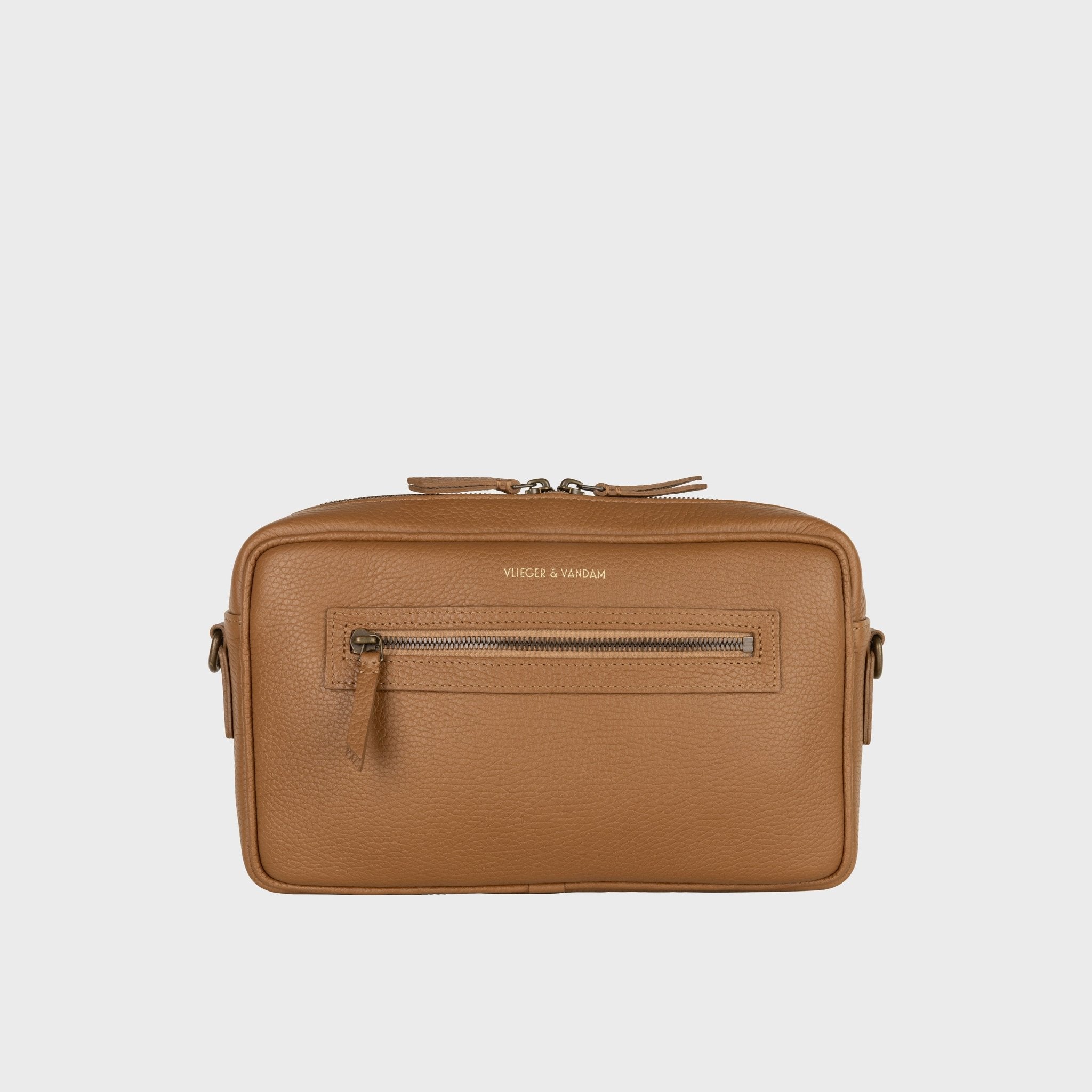 Messenger Bag with Gun imprint in Dark Beige - Vlieger & Vandam