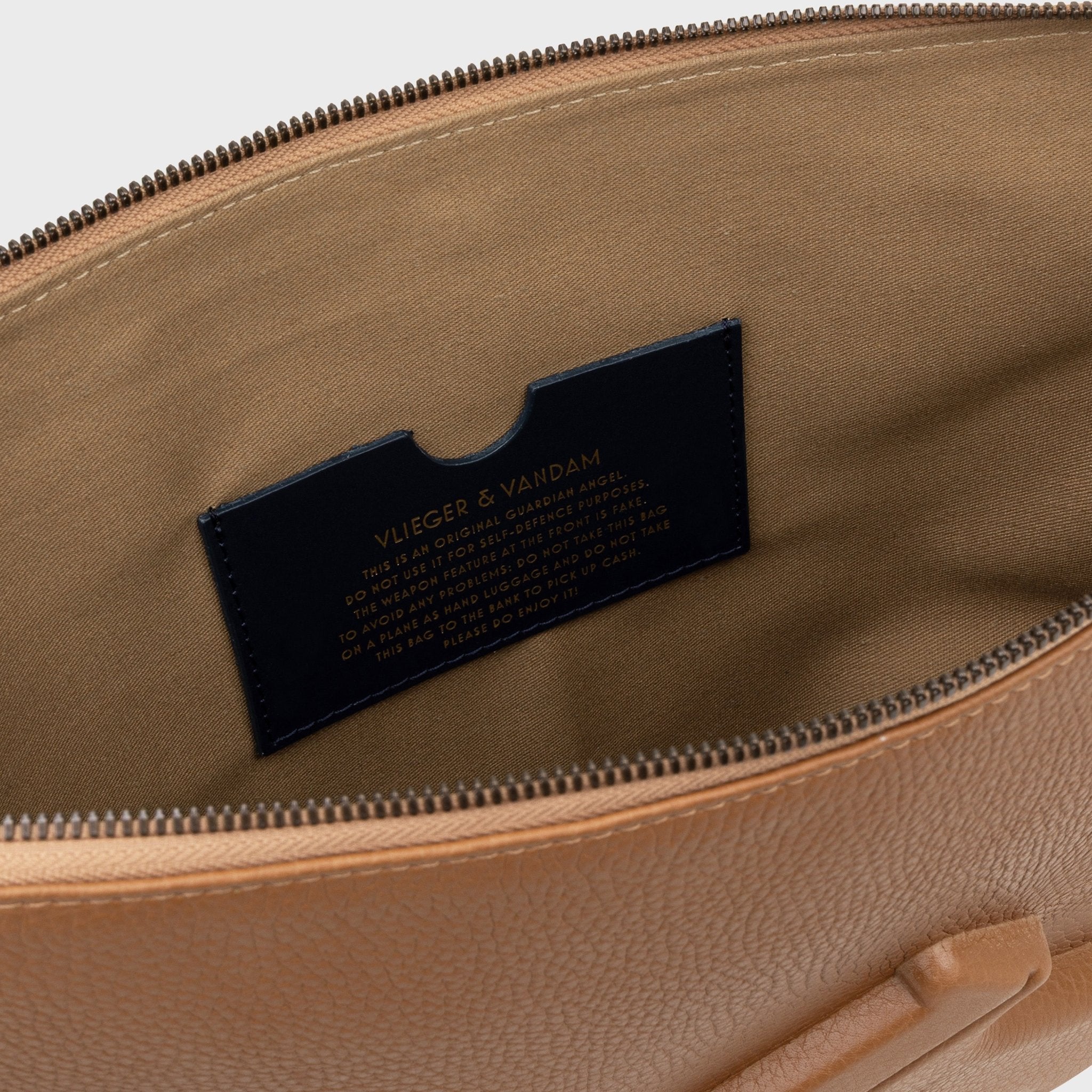 Sleeve 13 Inch with Gun imprint in Dark Beige by Vlieger & Vandam