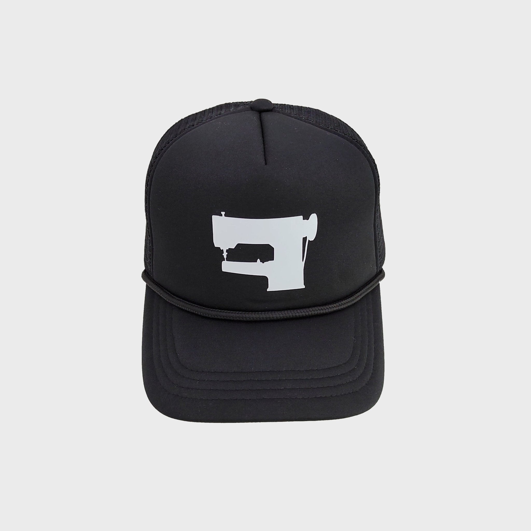 Sewing Machine Trucker Cap in Black - Vlieger & Vandam