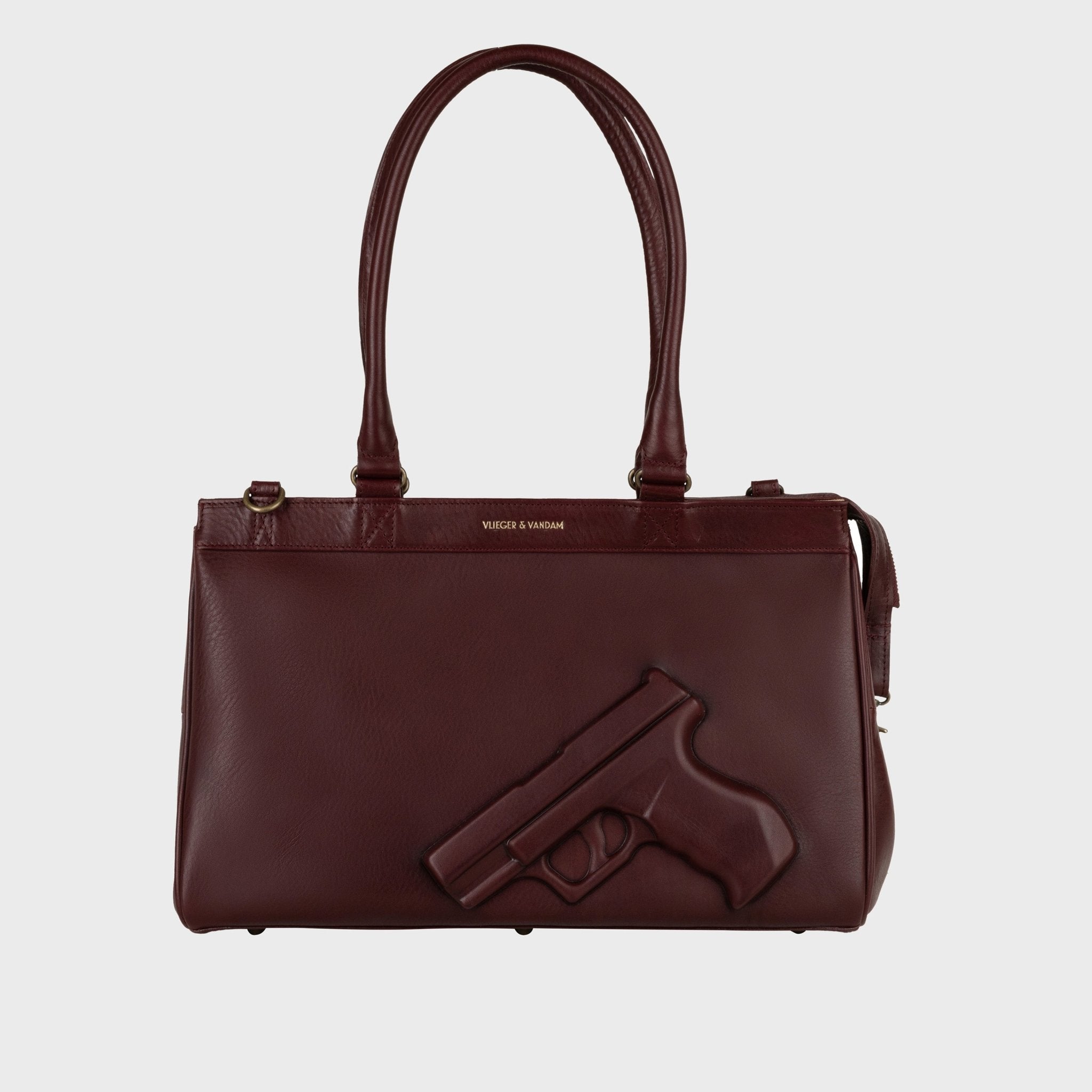 Small Tote Gun in Burgundy - Vlieger & Vandam
