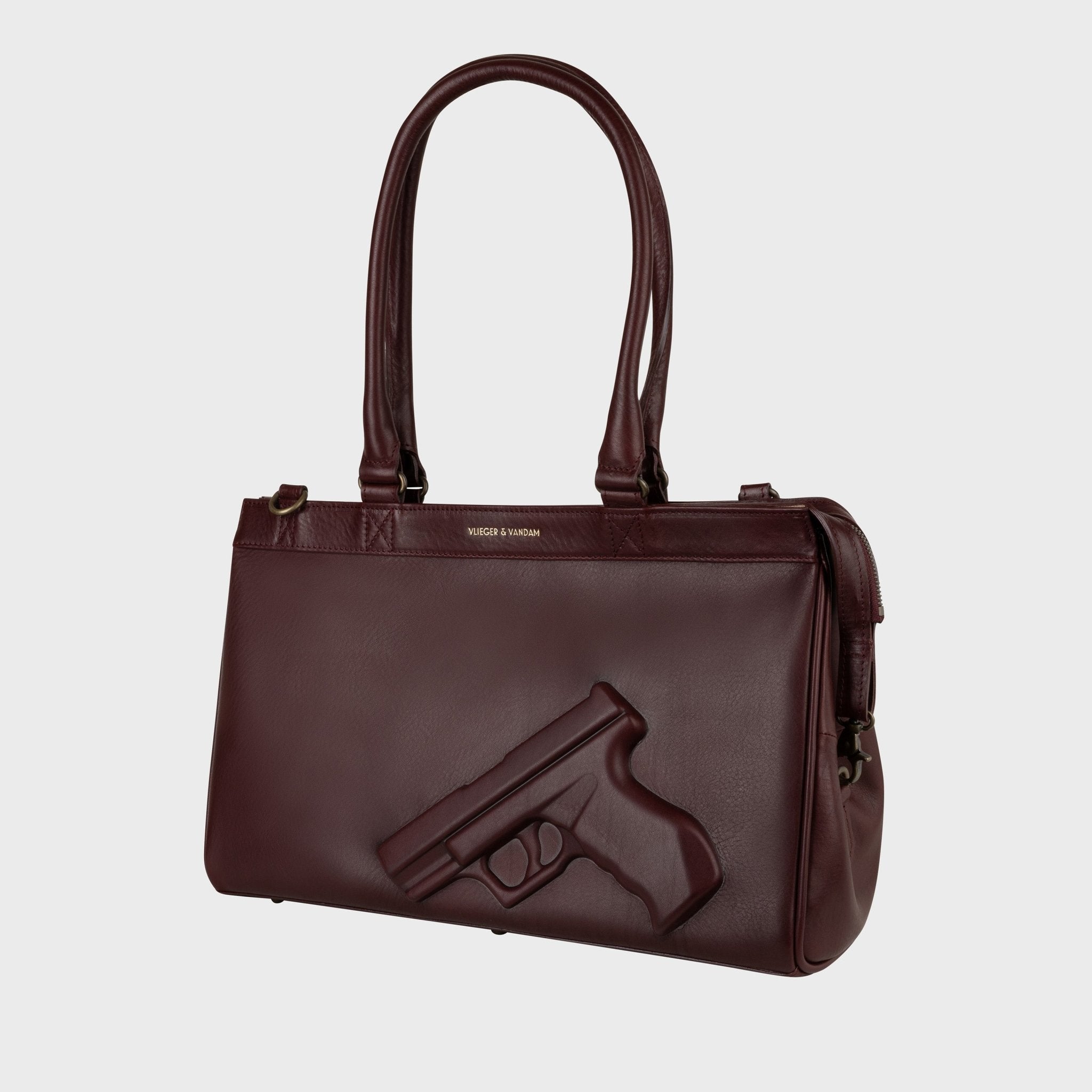 Small Tote Gun in Burgundy - Vlieger & Vandam