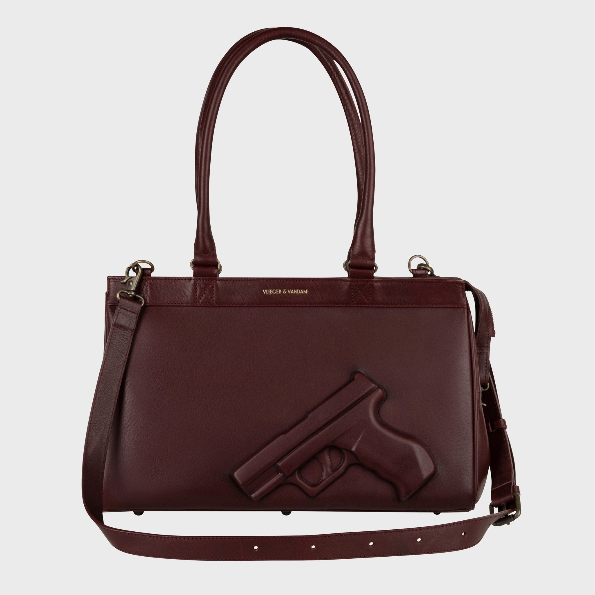 Small Tote Gun in Burgundy - Vlieger & Vandam