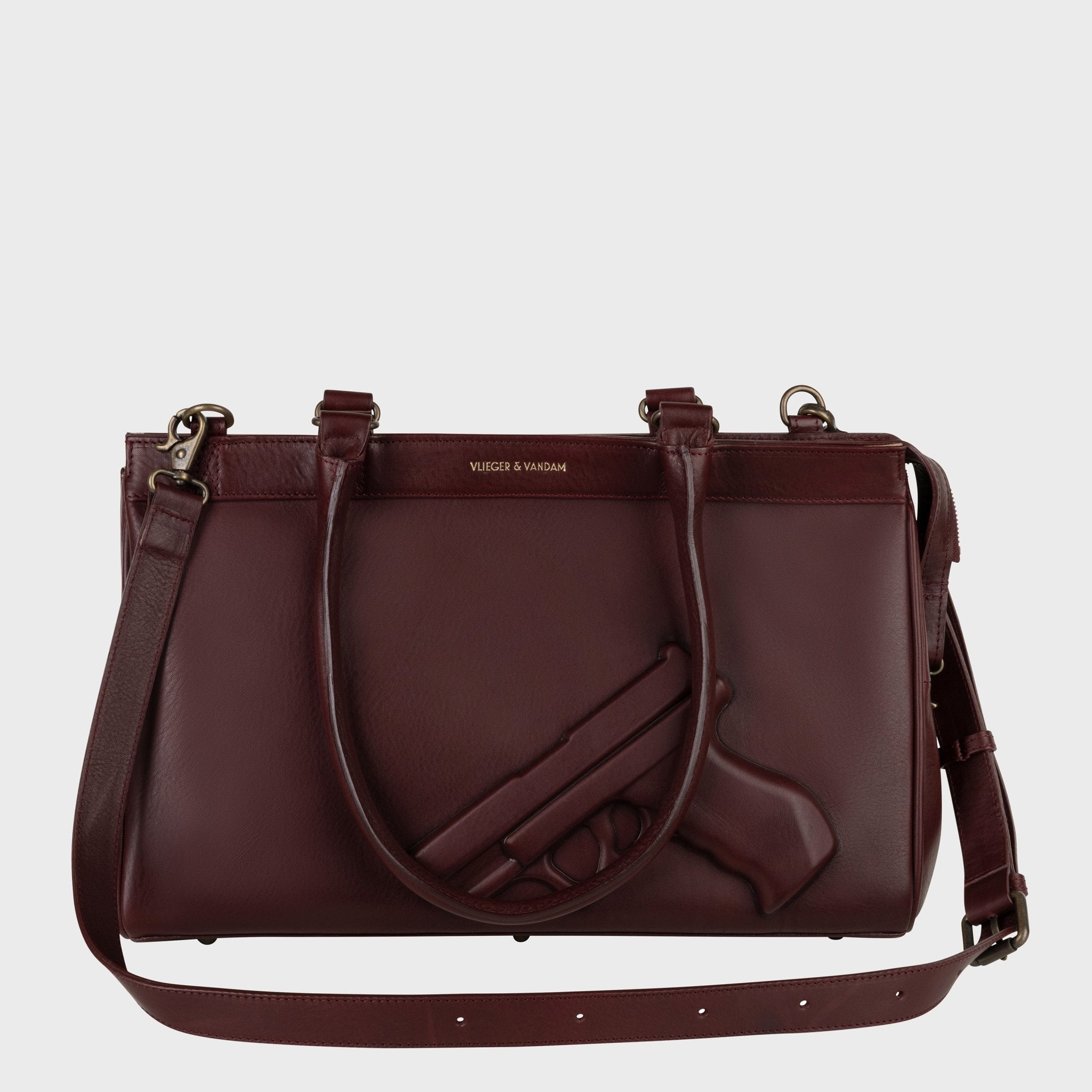 Small Tote Gun in Burgundy - Vlieger & Vandam