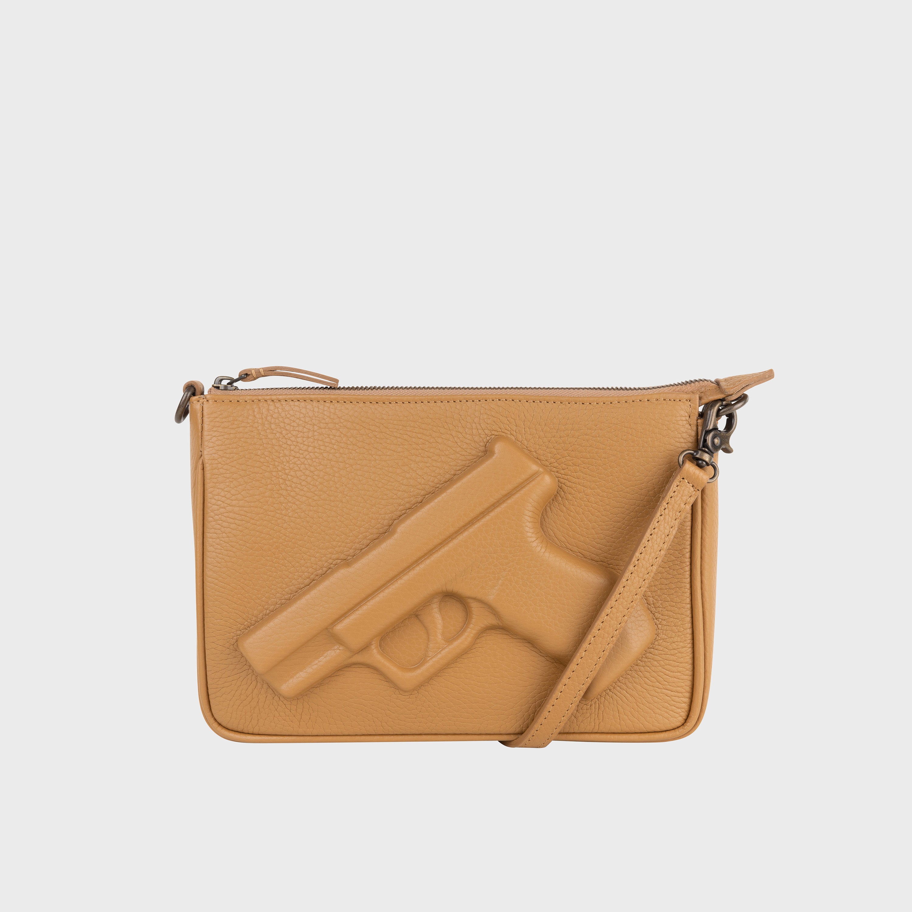 Vlieger & Vandam - Purse Gun Black, embossed leather gun bag