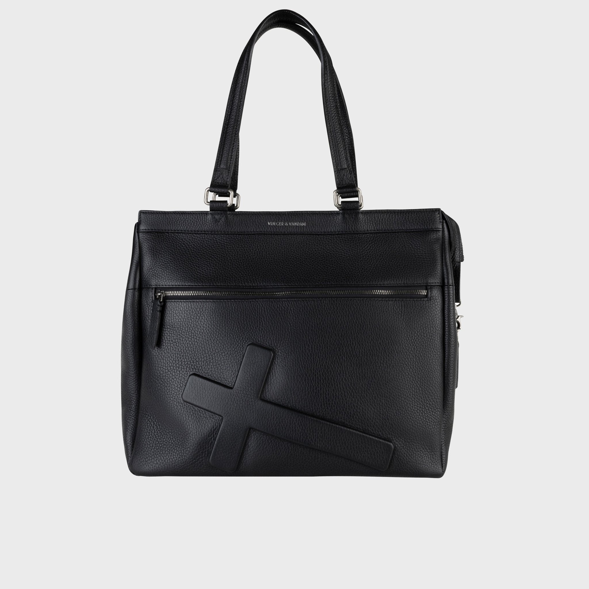 Square Tote Crucifix in Black | Vlieger & Vandam