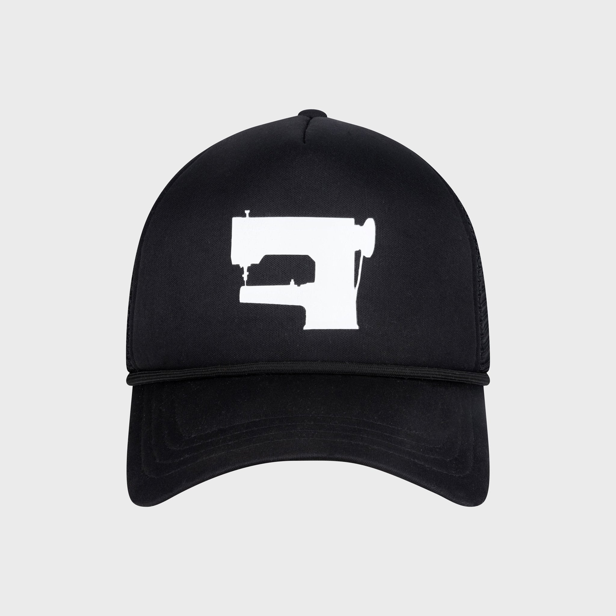 Sewing Machine Trucker Cap in Black - Vlieger & Vandam