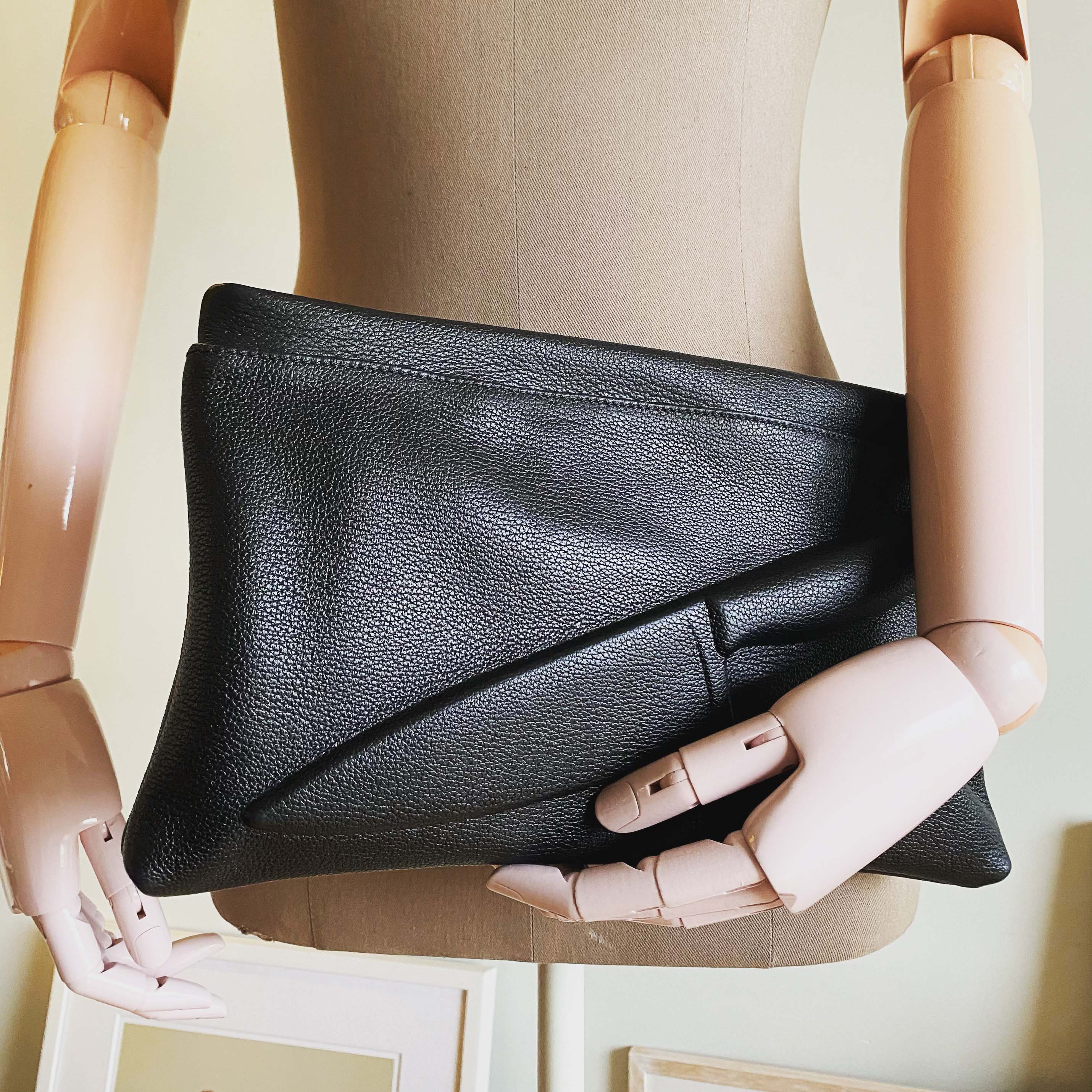Buy Accessorize London Womens Black Suedette Envelope Clutch Bag online