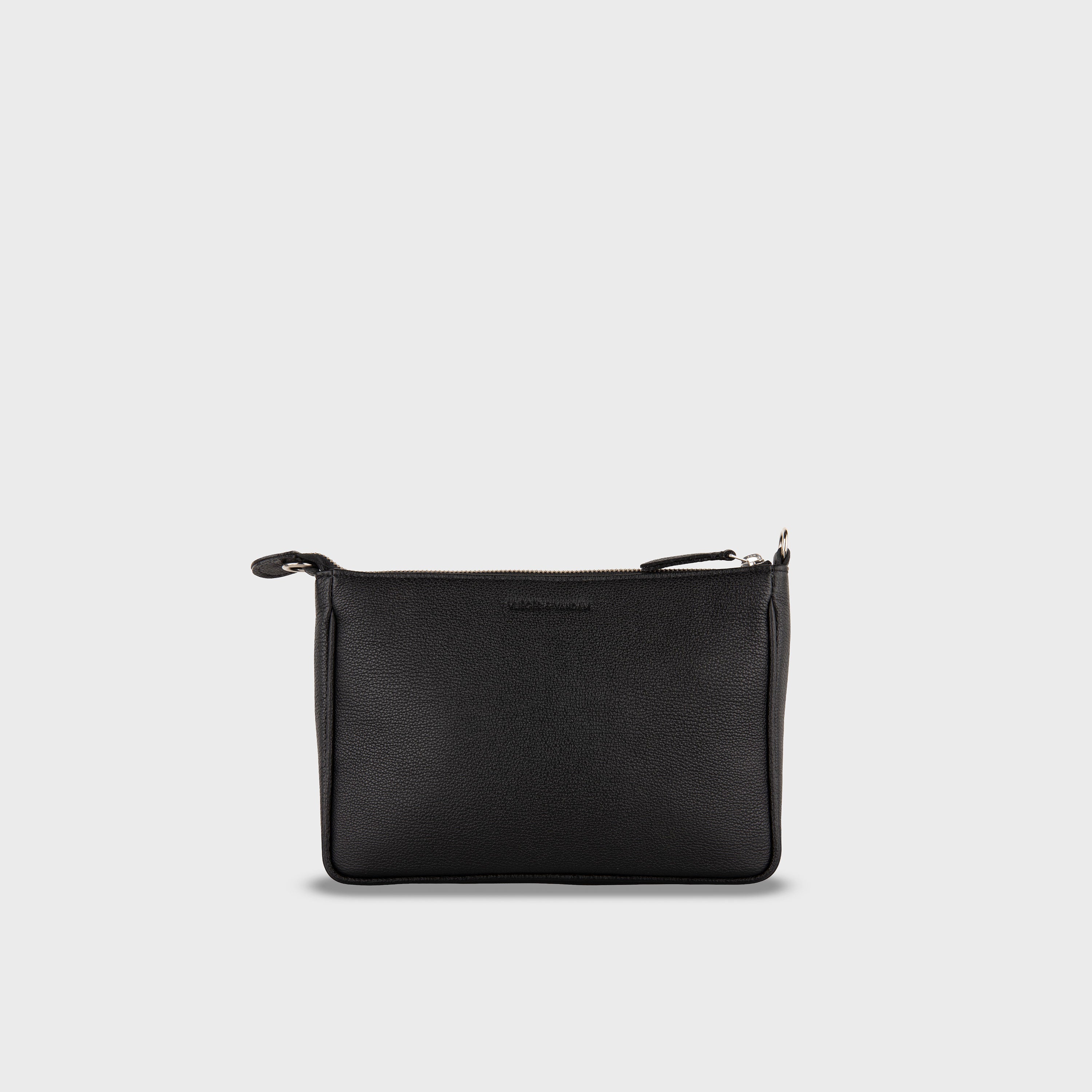 Small Croco Leather Shoulder Bag - Black – Da Milano