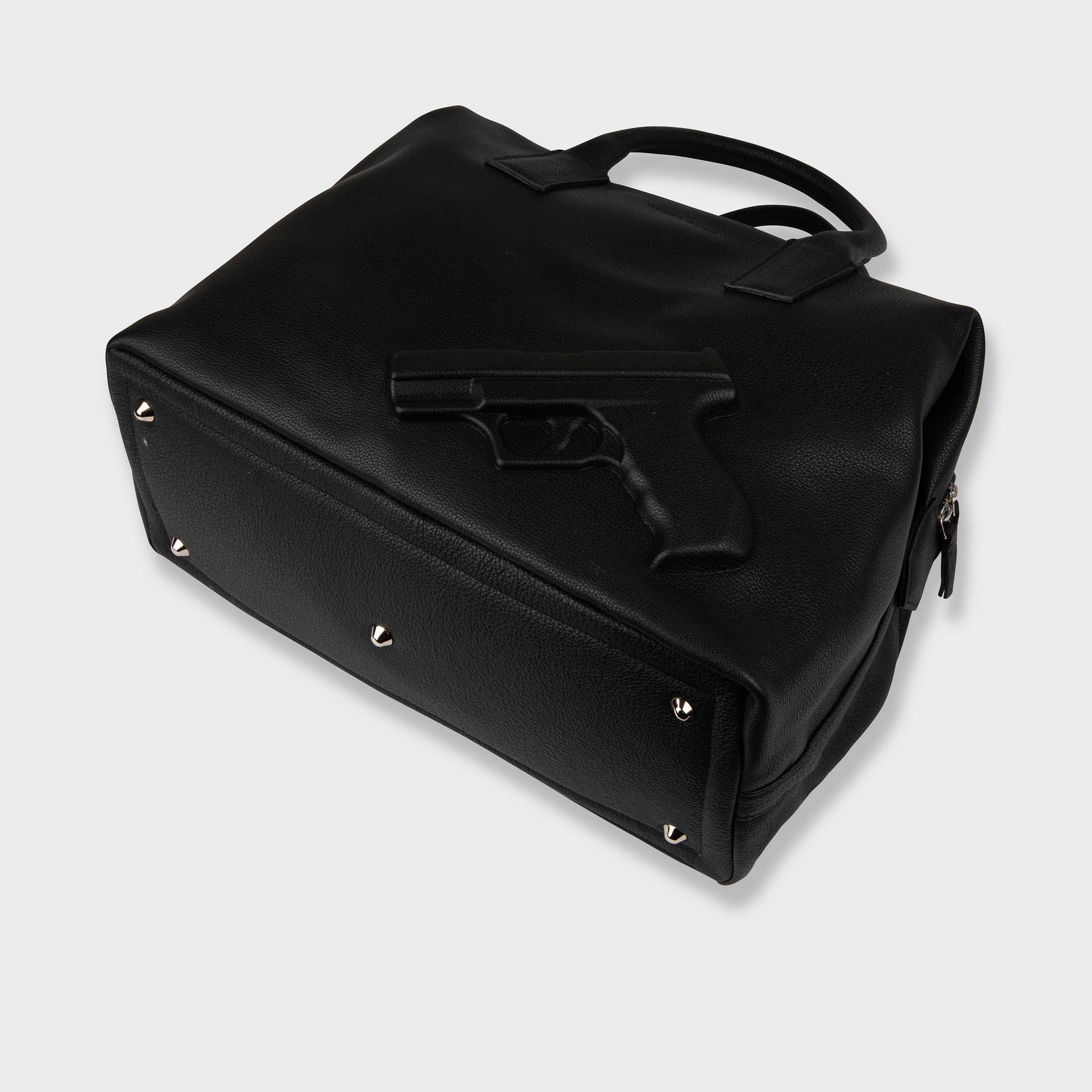 Vlieger & Vandam Weekender Gun Black, embossed leather gun bag