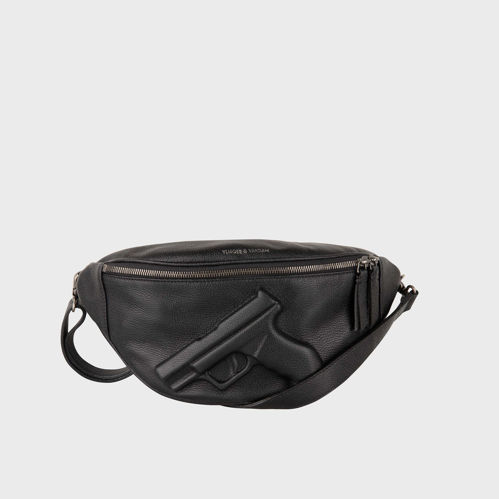 Vlieger & Vandam - Gun Camera Bag Black, embossed leather gun bag