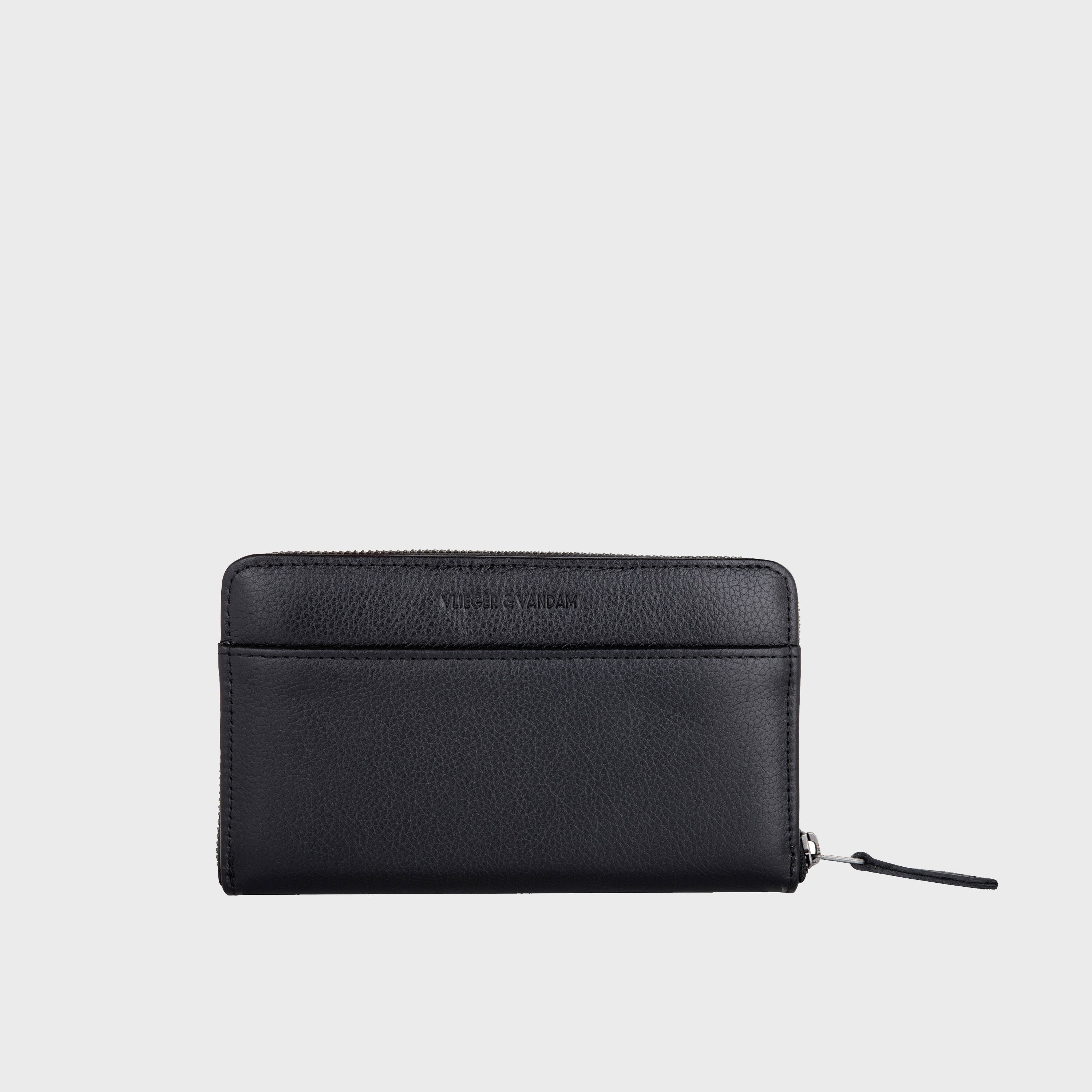 Embossed Zipped Wallet Black